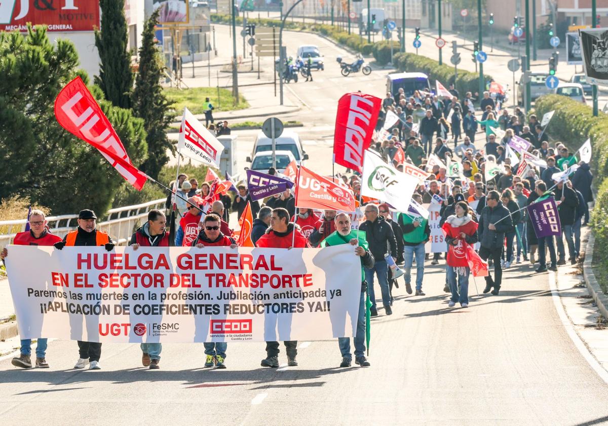 Manifestación de los conductores de Auvasa, el pasado 28 de octubre.