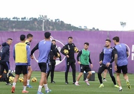 Entrenamiento del Real Valladolid el pasado lunes en los Campos Anexos.