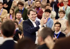 Alfonso Fernández Mañueco, este domingo, en el acto del PP en Valladolid.