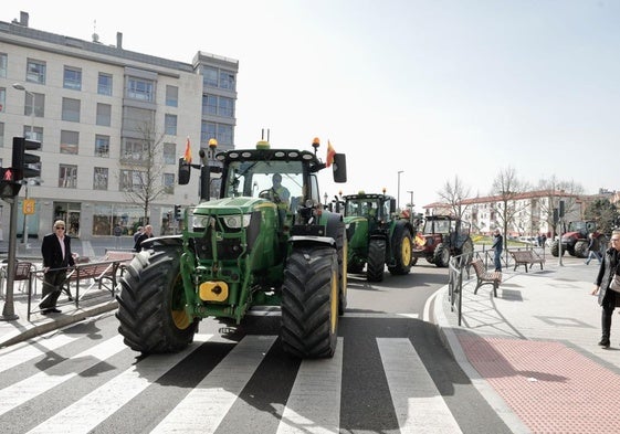 Protesta de tractores el pasado 22 de marzo por Valladolid.