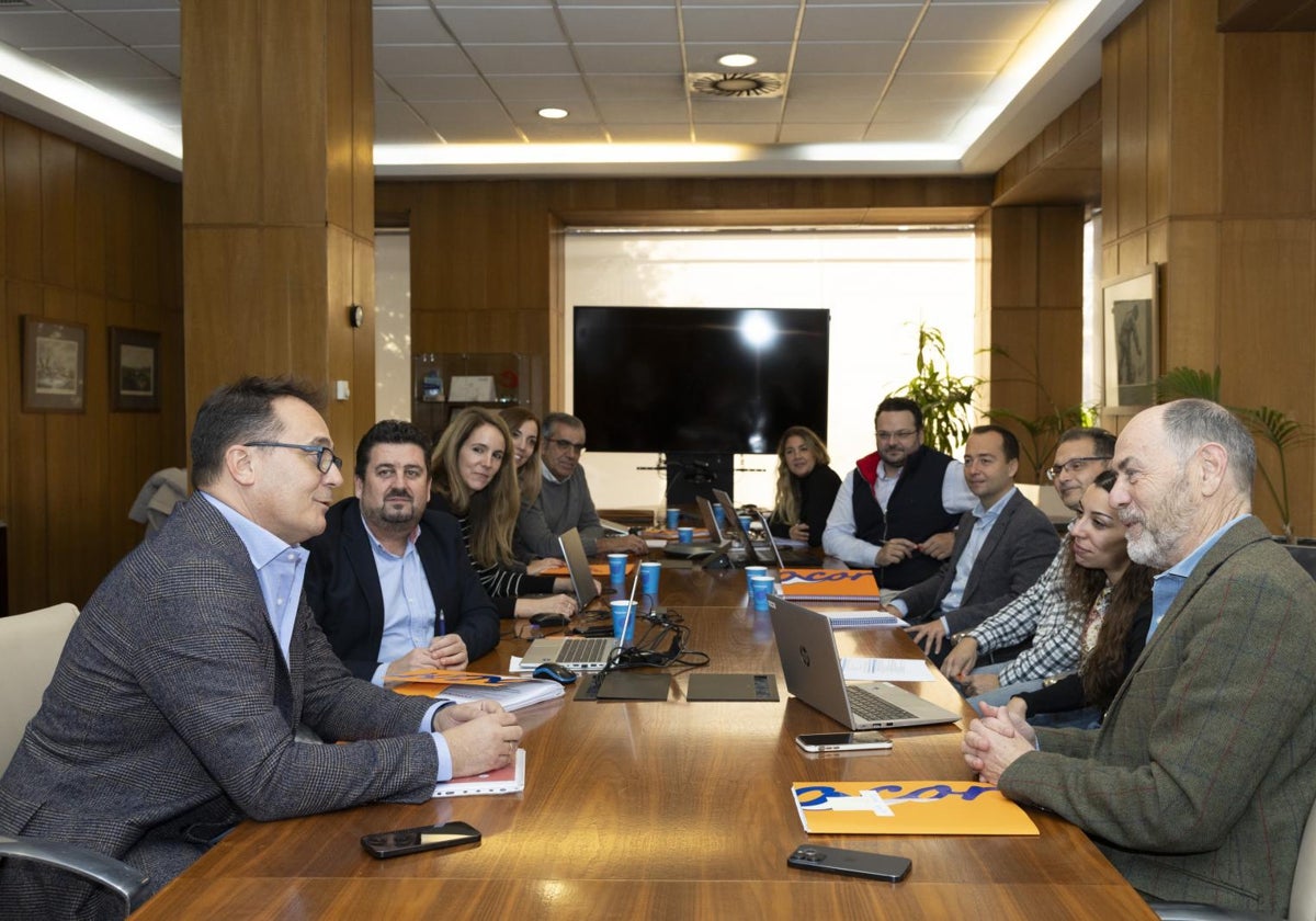 José Luis Domínguez (a la izquierda) y Jesús Posadas (presidente de ACOR; a la derecha) presiden una de las reuniones del II Plan Estratégico.