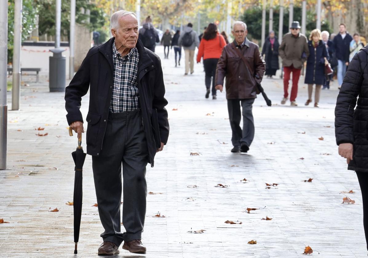 Pensionistas en el Campo Grande de Valladolid este diciembre.