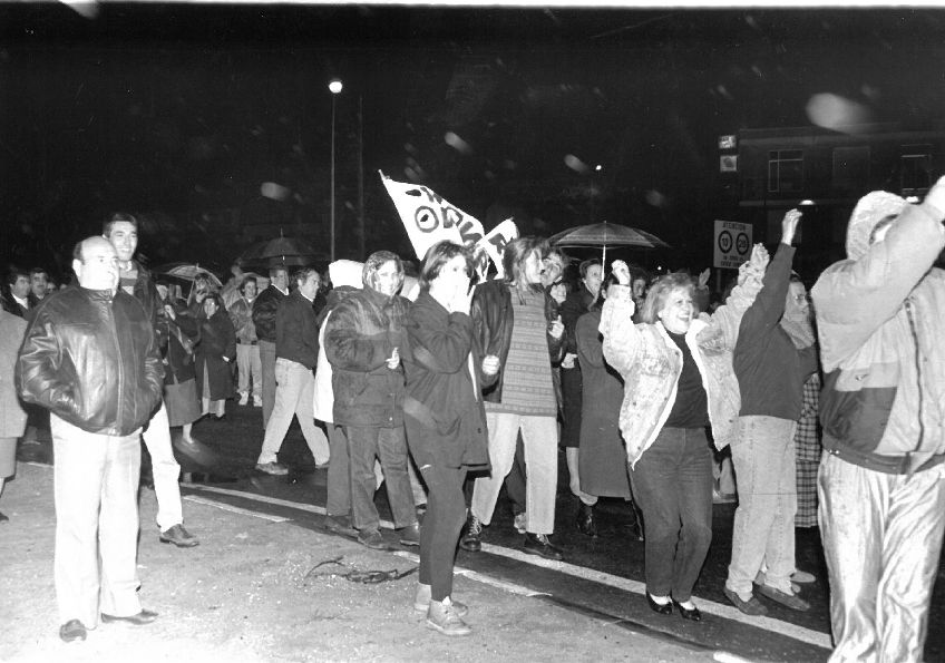 Protesta por el conflicto de los autobuses. Marzo de 1992.