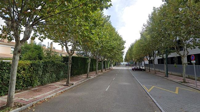 Imagen antes - Estado del tramo de la calle Londres antes y después de la tala de una veintena de árboles.