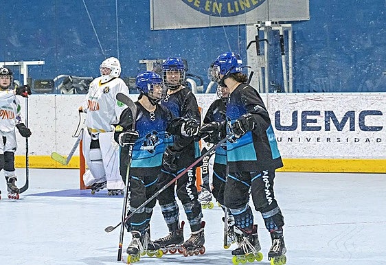 Las Panteras celebra uno de los goles en el derbi vallisoletano.