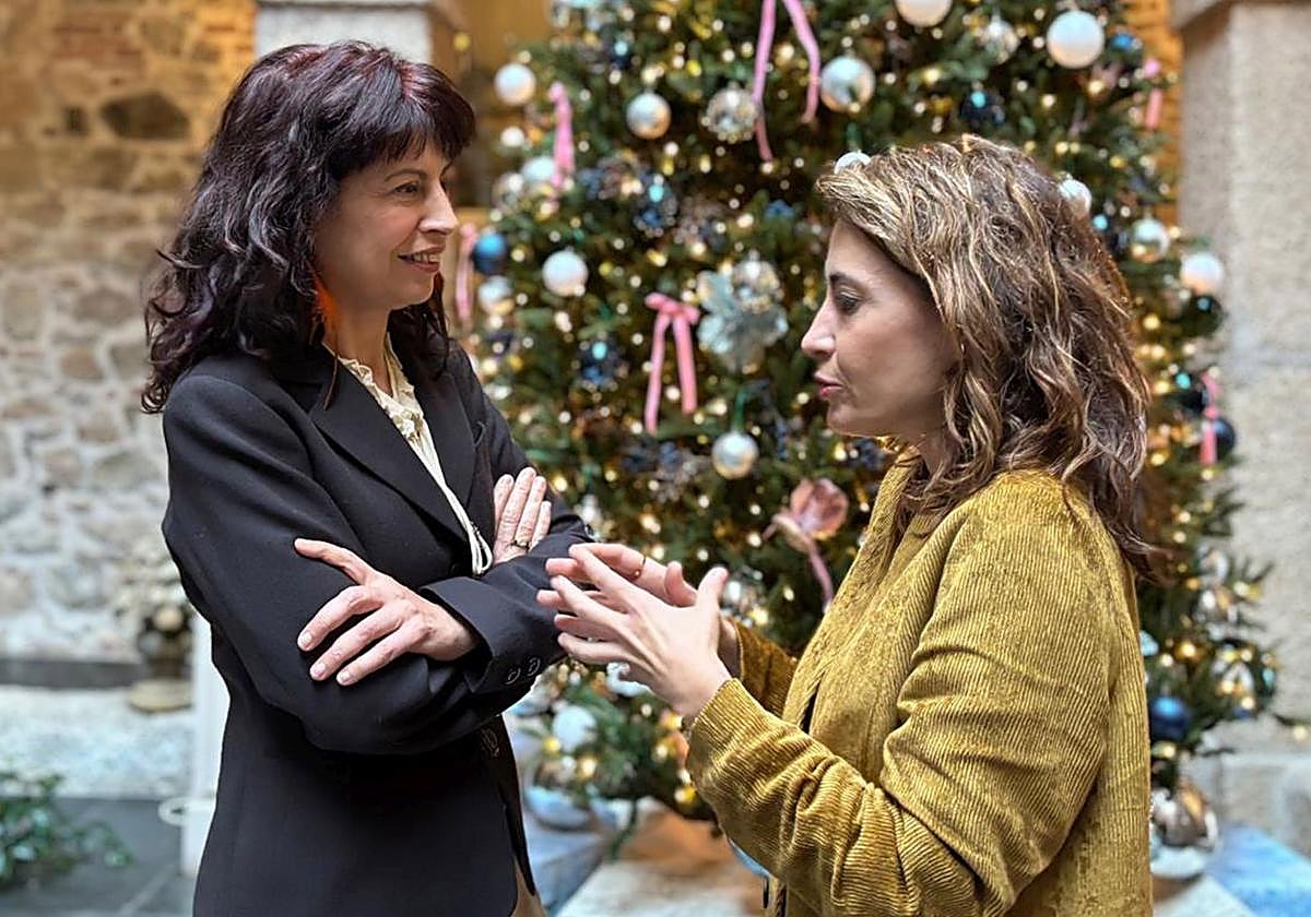 Ana Redondo y Raquel Sánchez, ayer en La Granja.