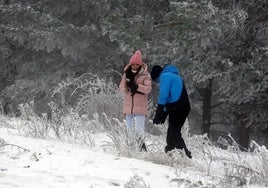 Primeras nieves del invierno en el Puerto de Navacerrada