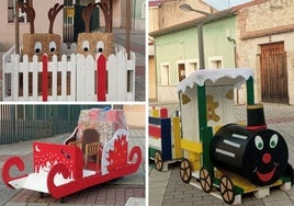 Algunos de los ornamentos del poblado navideño de La Parrilla.