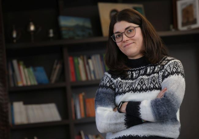 Teresa Sigüenza, fotografiada para la entrevista en la sede de la Fundación Schola.