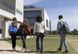 Varios alumnos entran en la facultad de Ciencias de la Universidad de Valladolid, en una imagen de archivo..