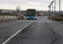 Actual vial de acceso a la estación del AVE Segovia Guiomar.