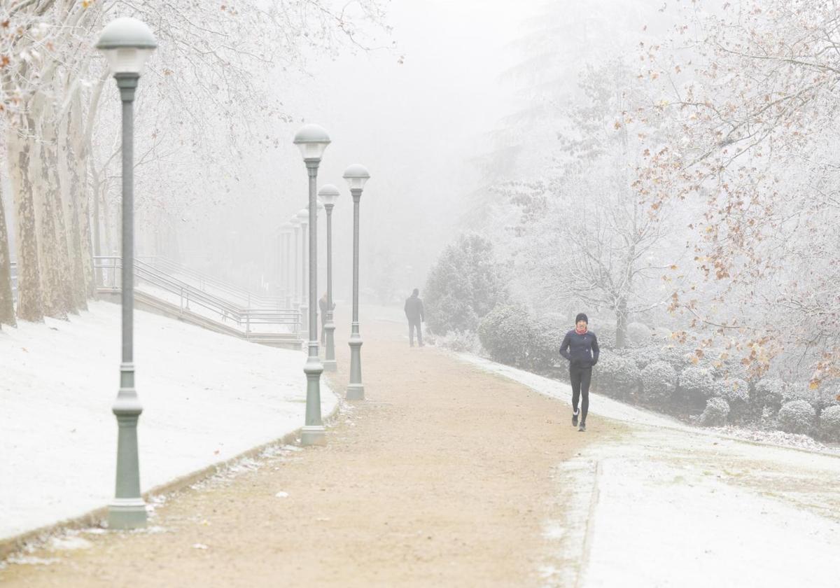 Cencellada y niebla en Valladolid el pasado domingo.