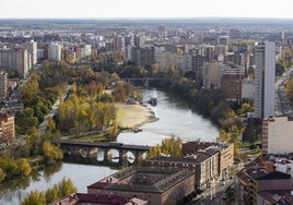 Vista general de Valladolid desde un globo aerostático.