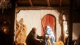 Portal de Belén en la representación viviente de Laguna de Duero.