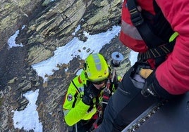 Rescate del senderista palentino en el Pico Cuartas.