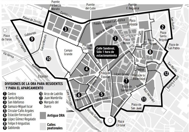 Plano publicado en El Norte de Castilla con la ampliación de 2002.