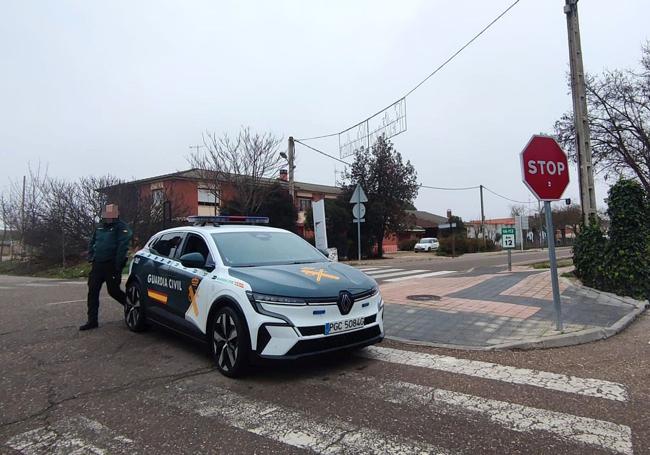 Cruce del Camino Monte, uno de los dos puntos acordonados por la Guardia Civil tras el incidente.