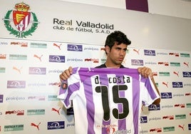 Diego Costa, en su presentación con el Pucela en 2009.