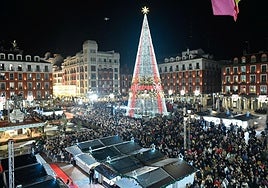 Aspecto de la Plaza Mayor de Valladolid durante la Cabalgata de Reyes del año pasado.