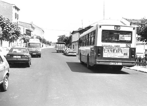 Una calle del municipio. Julio de 1992.