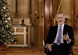 Felipe VI, durante el discurso de Navidad televisado el pasado 24 de diciembre.