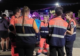 Voluntarios de la agrupación de Protección Civil de La Atalaya.