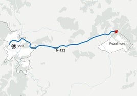 Lugar del accidente mortal en la N-122.