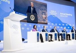 Intervención de Donal Trump por videoconferencia en el Foro de Davos.