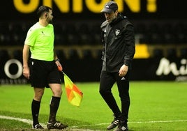 Ramsés Gil, durante el partido ante el Real Unión.