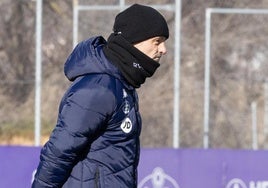 Diego Cocca, durante el entrenamiento del pasado lunes