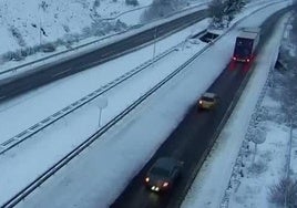 Estado de la A-52 a su paso por la provincia de Zamora, este martes por la mañana.