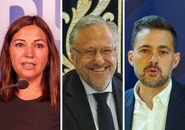 Rosa Esteban (PP), Carlos Pollán (Vox) y Diego Moreno (PSOE), los tres miembros de la Mesa de las Cortes que forman el grupo de trabajo para regular las incompatibilidades