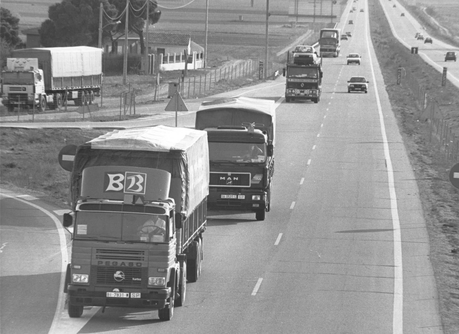 Autovía del Noroeste en la variante de Tordesillas. 23 de marzo de 1992.