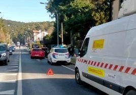 Accidente ocurrido este lunes por la tarde en la travesía de San Rafael.