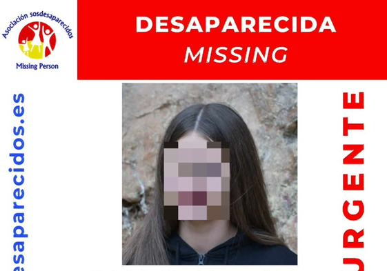 Cartel difundido por la Asociación SOS Desaparecidos para alertar de la desaparición.