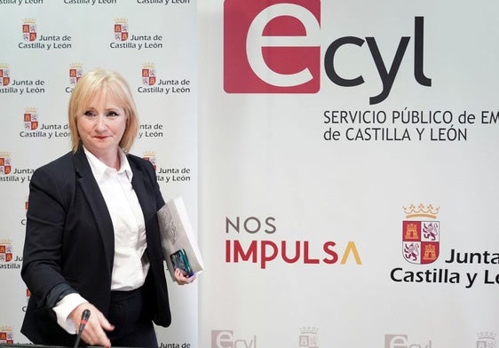 La consejera de Industria, Comercio y Empleo, Leticia García, este martes en Valladolid.