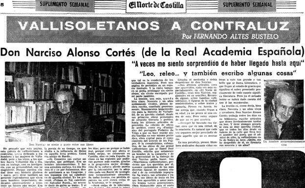 Entrevista de Fernando Altés a Narciso Alonso Cortés en 1966.