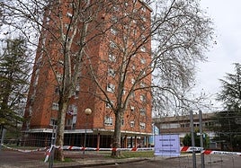 Vallas colocadas para impedir el acceso a las proximidades de la fachada afectada.