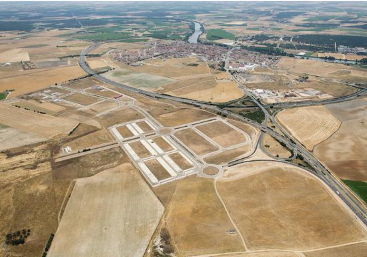 Vista aérea del Parque Logístico Industrial de Tordesillas.