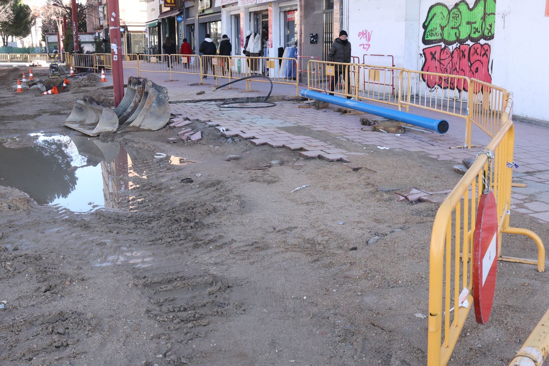 Trabajos en las calles aledañas al túnel de Labradores