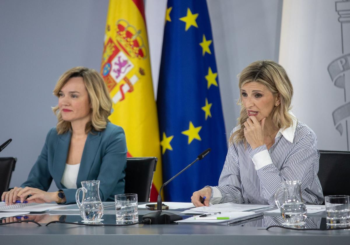 Rueda de prensa posterior al Consejo de Ministros, ayer.