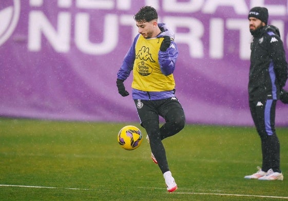 Raúl Moro, durante el entrenamiento del pasado lunes.