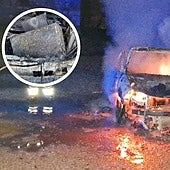 Arde en San Miguel del Pino un coche con una caja fuerte en el maletero