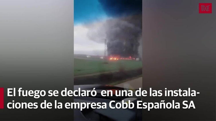 Calcinadas más de 10.000 gallinas en un incendio de una nave en Palencia