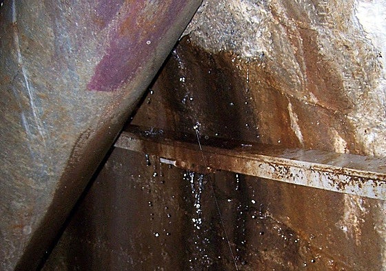 Fuga de agua en el embalse de El Tejo en una imagen de 2019.