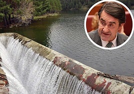 Embalse de El Tejo, en el término segoviano de El Espinar; y en el círculo, el consejero Juan Carlos Suárez-Quiñones.