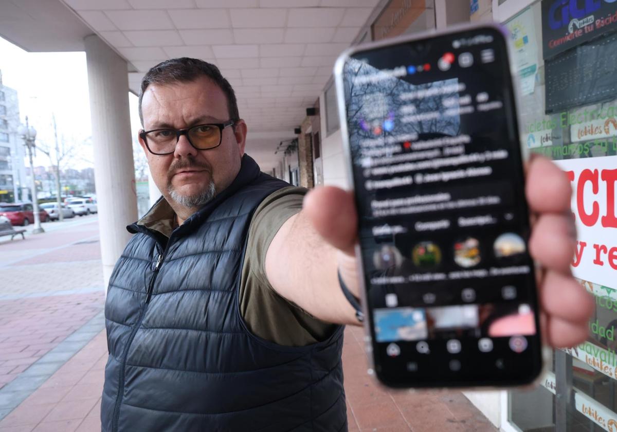José Ignacio Alonso, alias Trankilin, muestra su cuenta de Instagram.