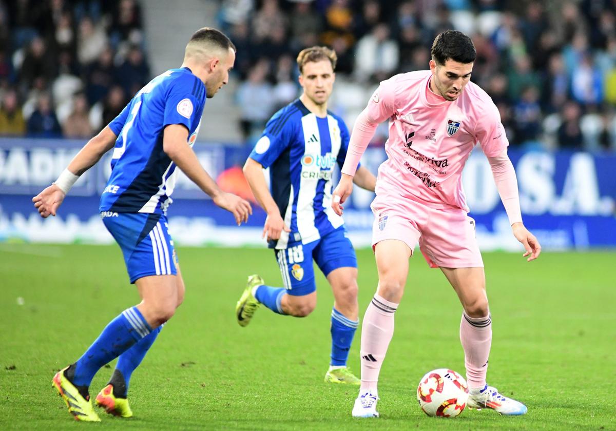 Berlanga, durante el partido ante la Ponferradina.