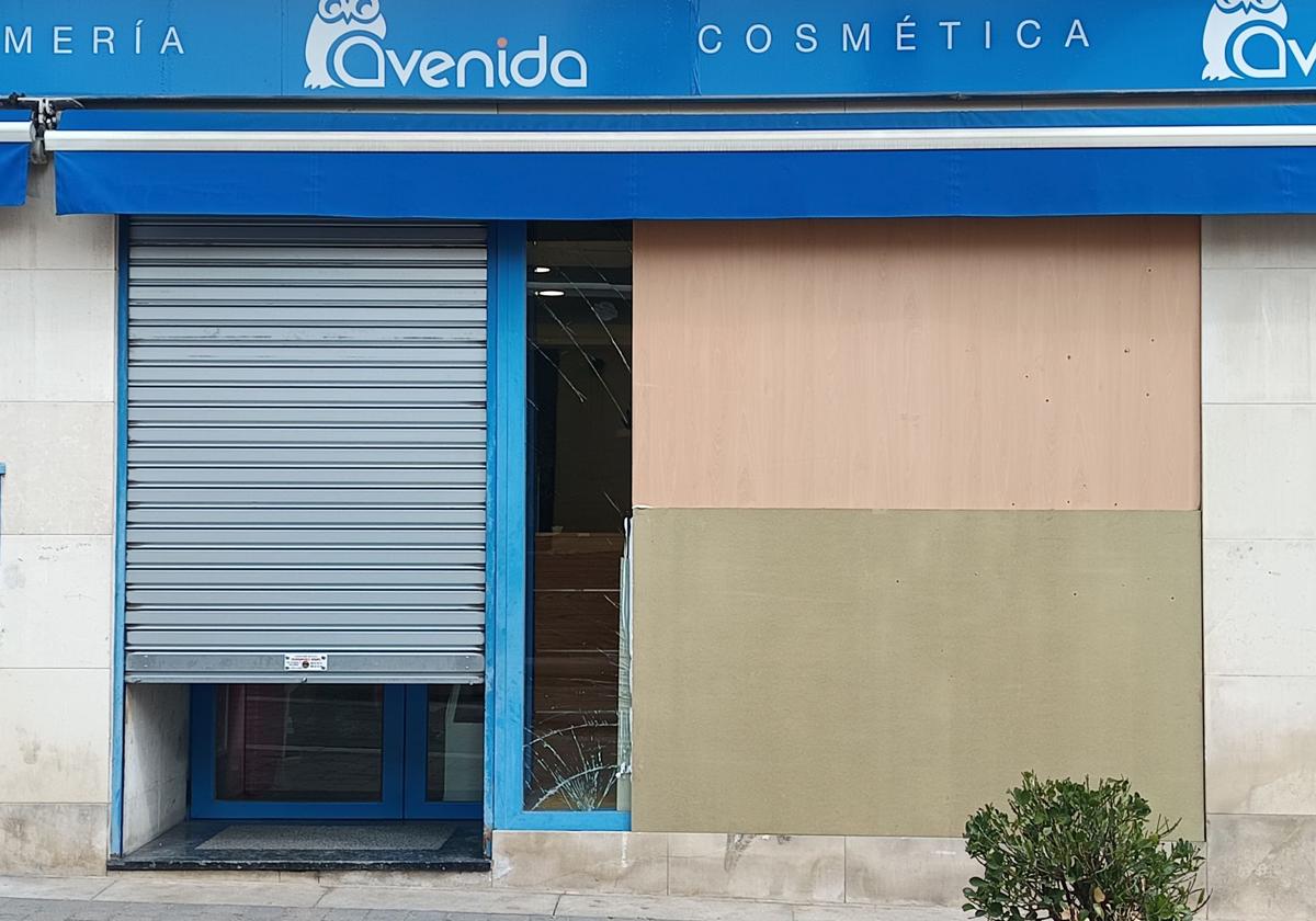 Perfumería de Cuéllar que ha sido asaltada esta madrugada.