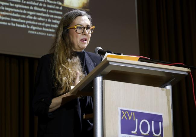 Cristina Fontaneda, durante su intervención en La Salle.